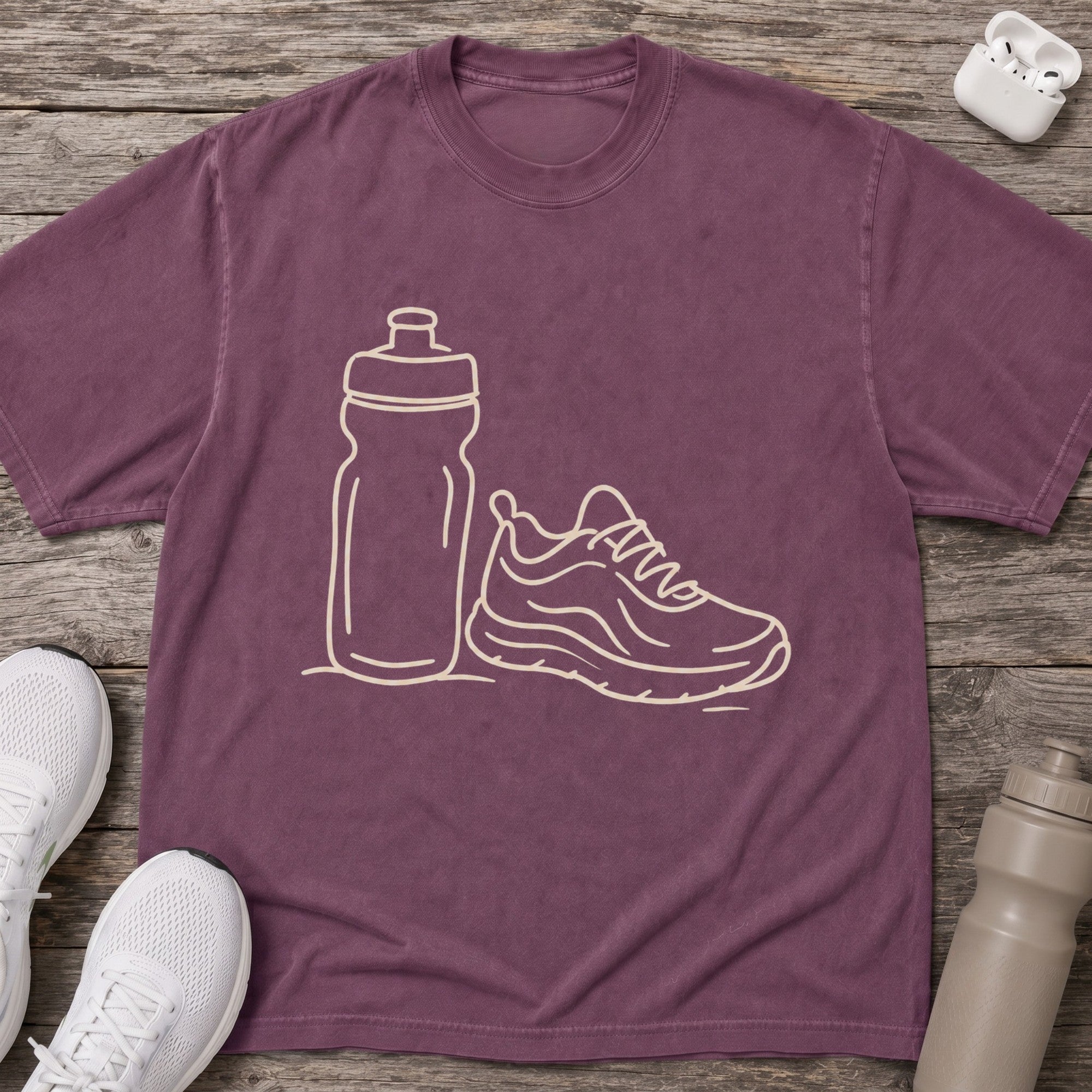Water Bottle & Sneaker T-shirt