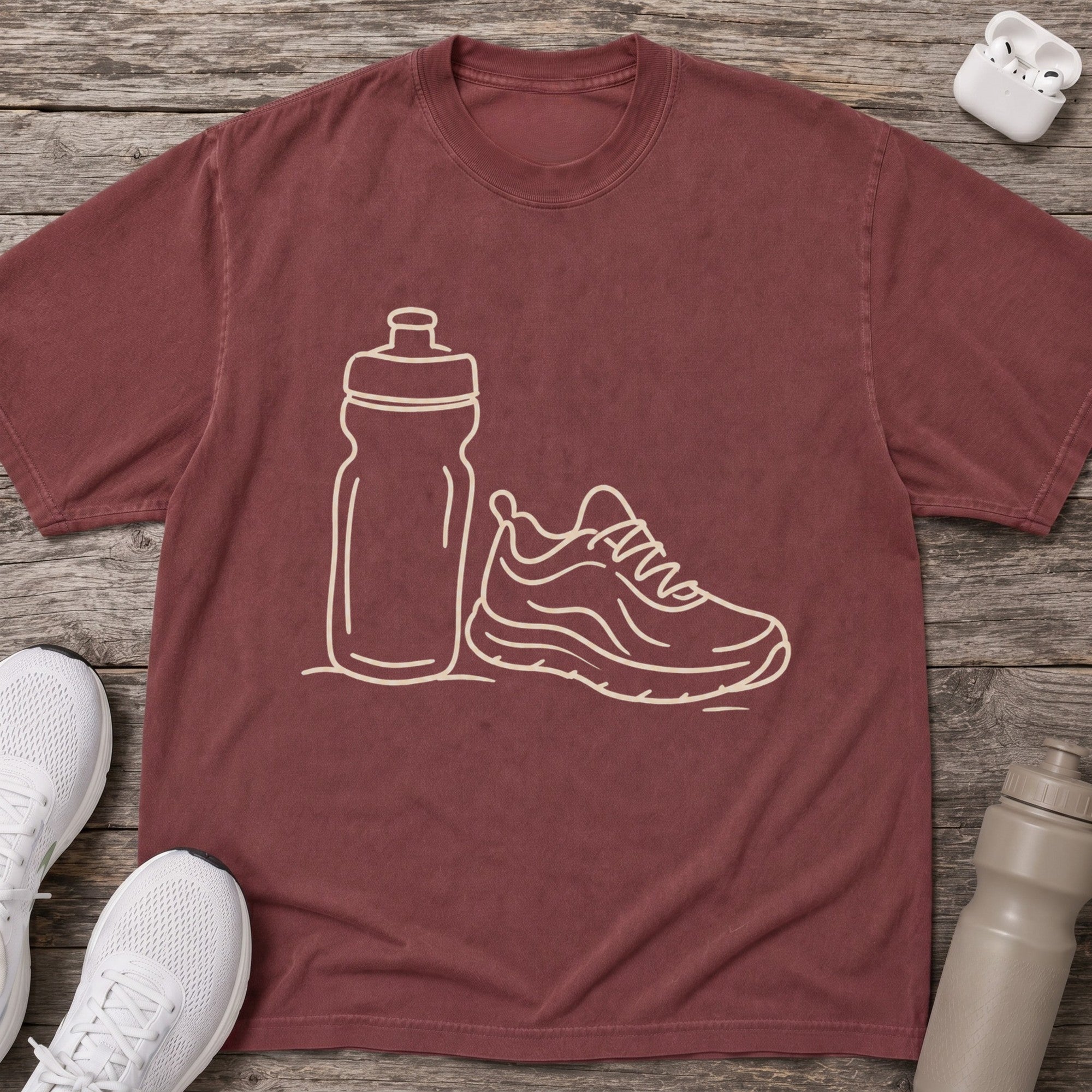 Water Bottle & Sneaker T-shirt