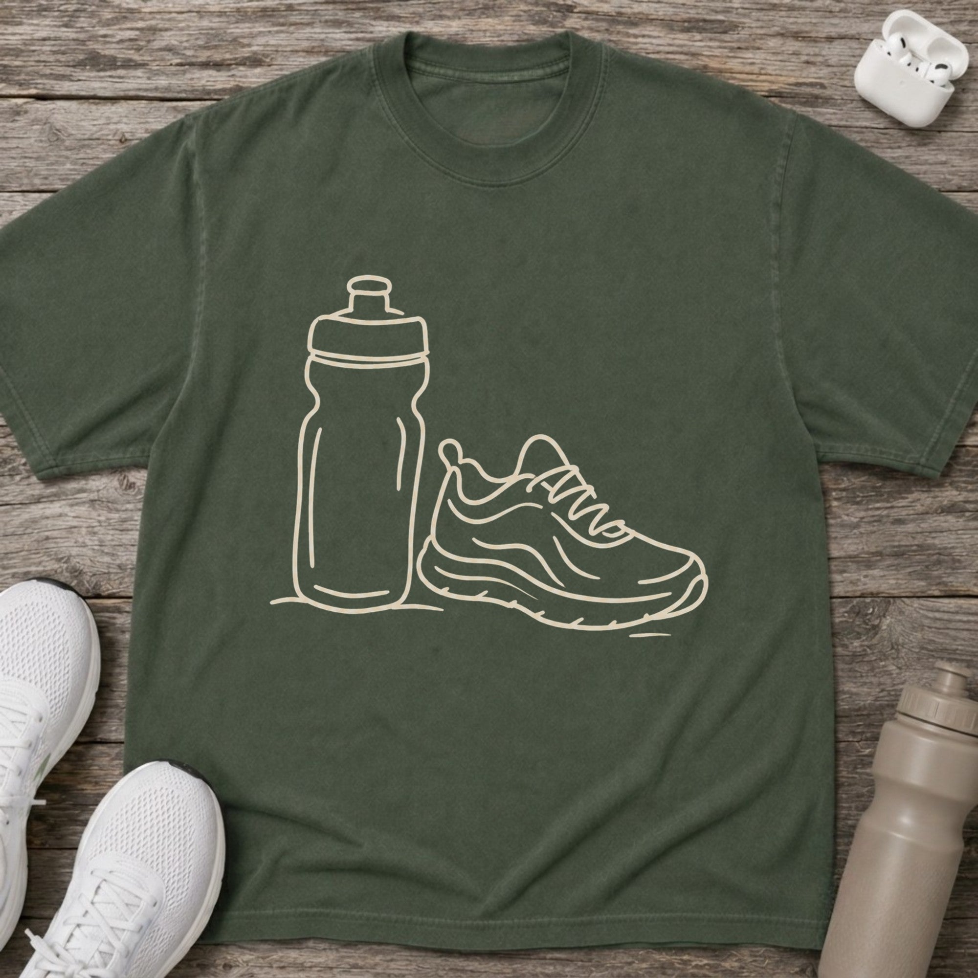 Water Bottle & Sneaker T-shirt